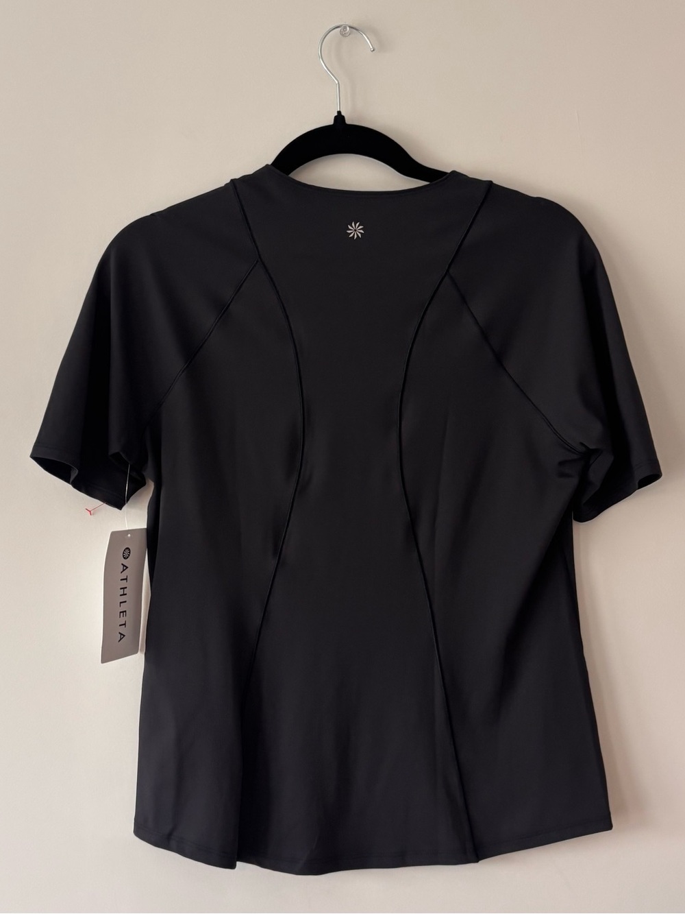 Athleta Sun Chaser 3/4 Sleeve Zip V-Neck Athletic Top Black Size Small NWT - Picture 5 of 8